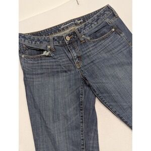 American Eagle Boy Fit Jeans Short Womens 10 Blue Denim Medium Wash